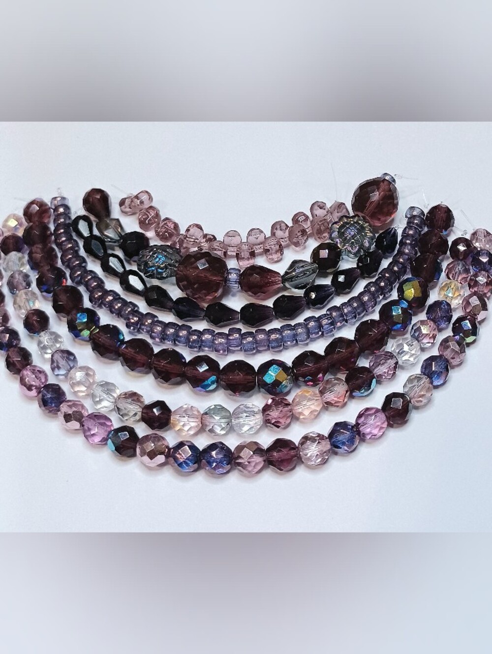 Czech glass beads 7-strands jewelry making